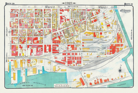 Plate 29, Toronto Downtown East, Corktown, 1923, Map on heavy cotton canvas, 18x27in. approx. - The Map Chest