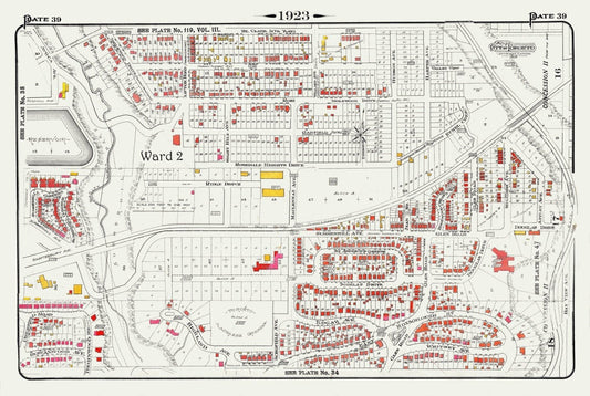 Plate 39, Toronto Uptown, Rosedale & Moore Park, 1923, Map on heavy cotton canvas, 18x27in. approx. - The Map Chest