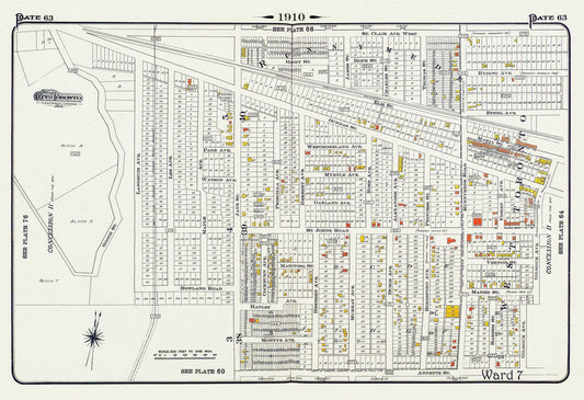 Plate 63, Toronto West, Junction & Stockyards, 1910 , map on heavy cotton canvas, 20 x 30" approx. - The Map Chest