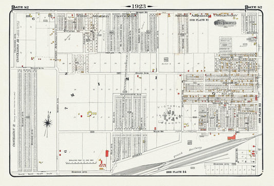 Plate 82, Toronto West, Mimico, 1923, Map on heavy cotton canvas, 18x27in. approx. - The Map Chest