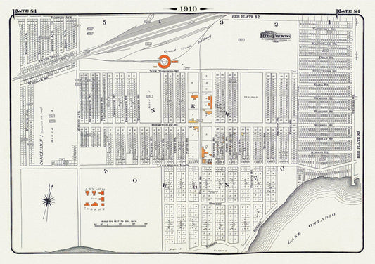 Plate 84, Toronto West, New Toronto, 1910, map on heavy cotton canvas, 20 x 30" approx. - The Map Chest