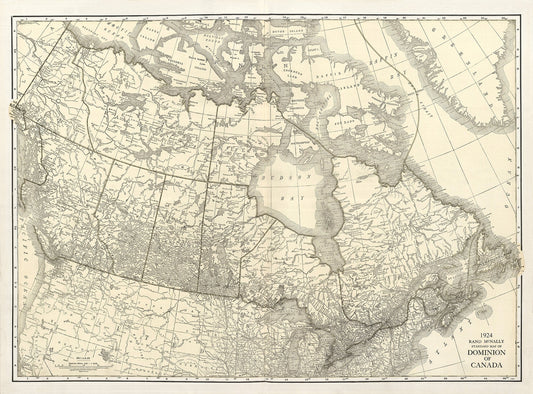 Rand McNally & Company, Commercial Atlas, Canada, 1924 Ver. I , map on heavy cotton canvas, 20 x 25" approx. - The Map Chest