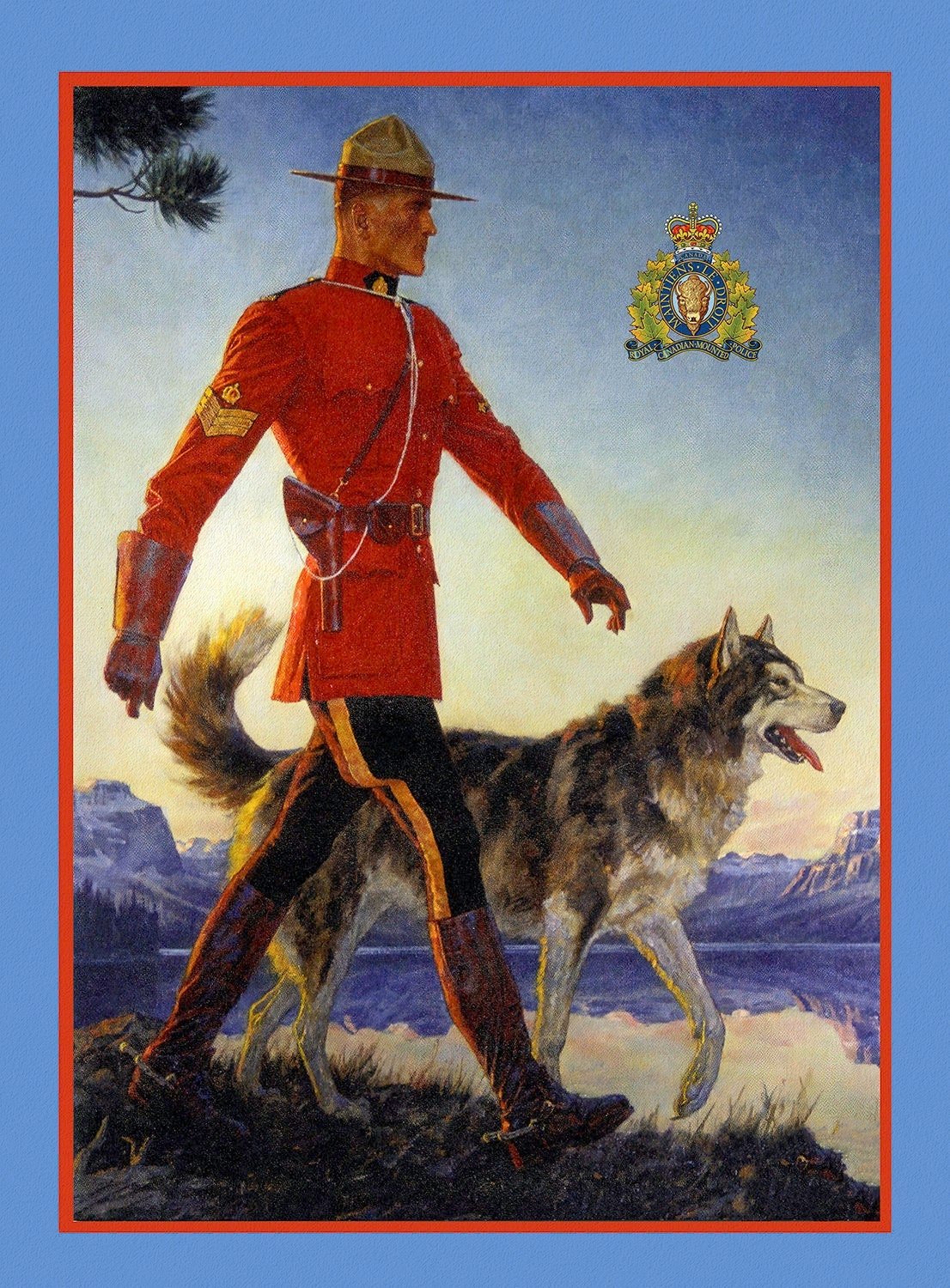 RCMP, Maintain the Right! Ver. II, vintage poster on heavy cotton canvas, 50 x 70 cm, 20 x 25" approx. - The Map Chest