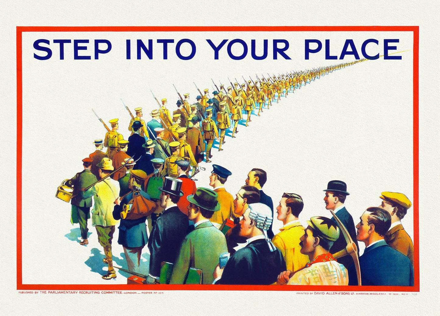Step Into Your Place! , vintage war poster on durable cotton canvas, 50 x 70 cm, 20 x 25" approx. - The Map Chest