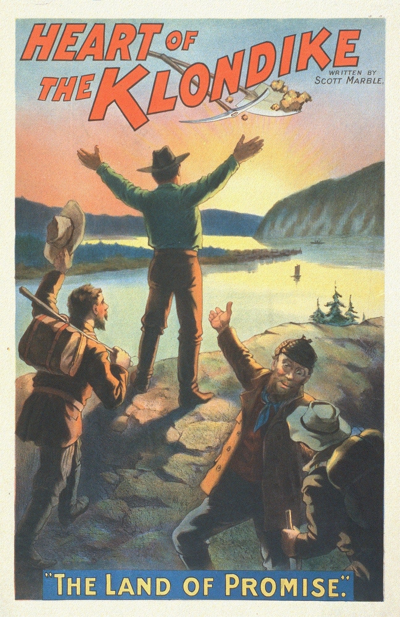 The Heart of the Klondike, The Land of Promise, A Book, vintage print on canvas, 50 x 70 cm, 20 x 25" approx. - The Map Chest