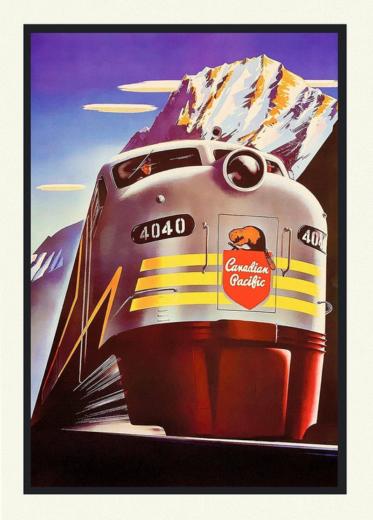 The Rocky Mountains, by Canadian Pacific, on heavy cotton canvas, 22x27" approx. - The Map Chest