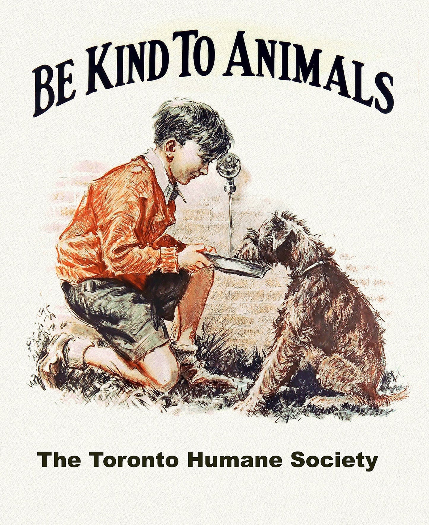 Toronto Humane Society, Be Kind to Animals Ver. I , vintage poster on heavy cotton canvas, 20x25" approx. - The Map Chest