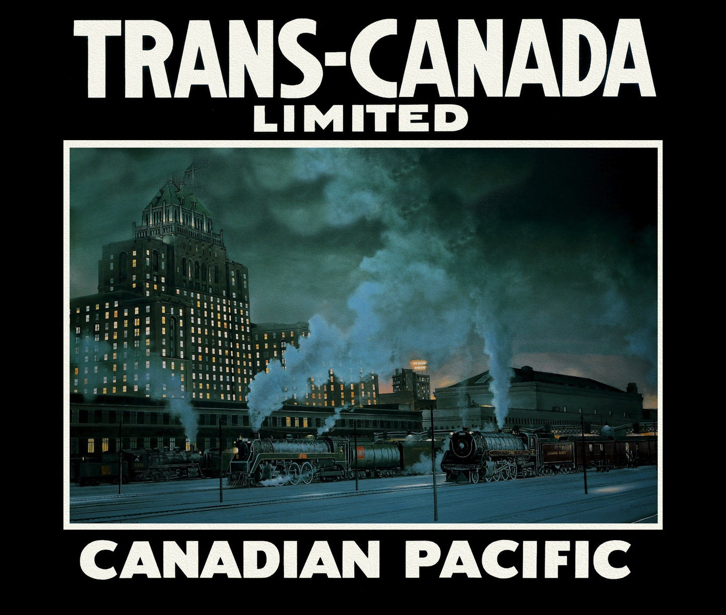 Trans - Canada, Canadian Pacific Railway Ver. XXXVI, vintage poster on durable cotton canvas, 50 x 70 cm, 20 x 25" approx. - The Map Chest