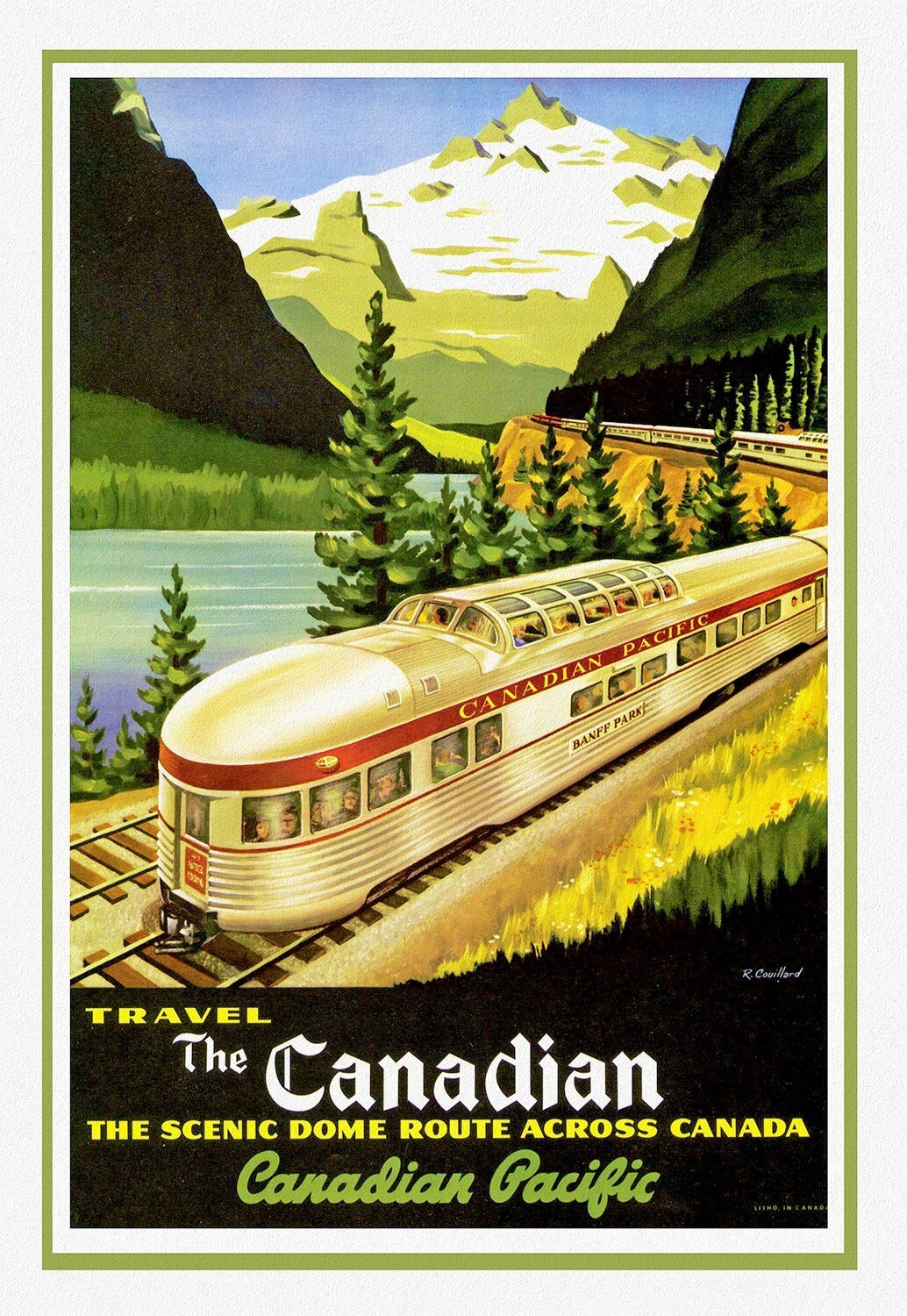 Travel Poster, Canadian Pacific, The Scenic Dome Route, map on heavy cotton canvas, 22x27" approx. - The Map Chest