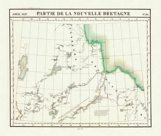 Vandermaelen, Partie, Nouvelle Bretagne (Manitoba), 1827 , map on heavy cotton canvas, 22x27" approx. - The Map Chest