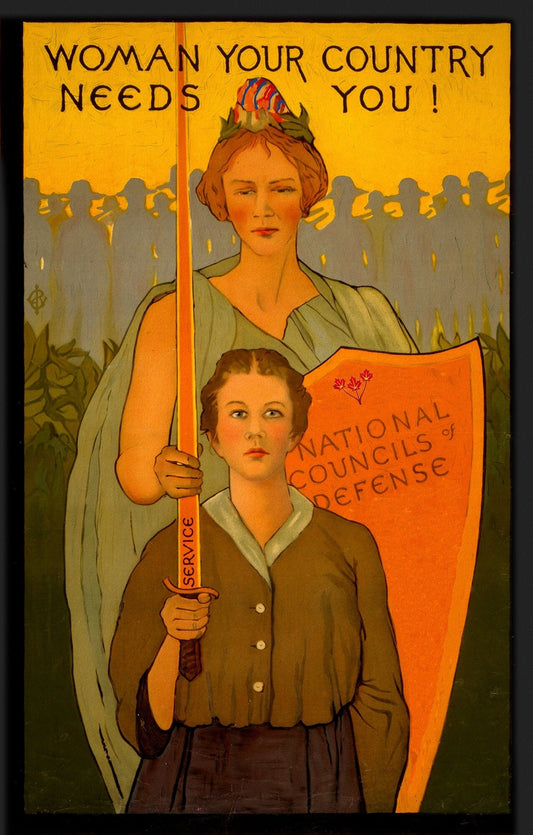 Woman your country needs you!, Canada WW I Poster,1 917 Ver. 5, on heavy cotton canvas, 27x22" approx. - The Map Chest