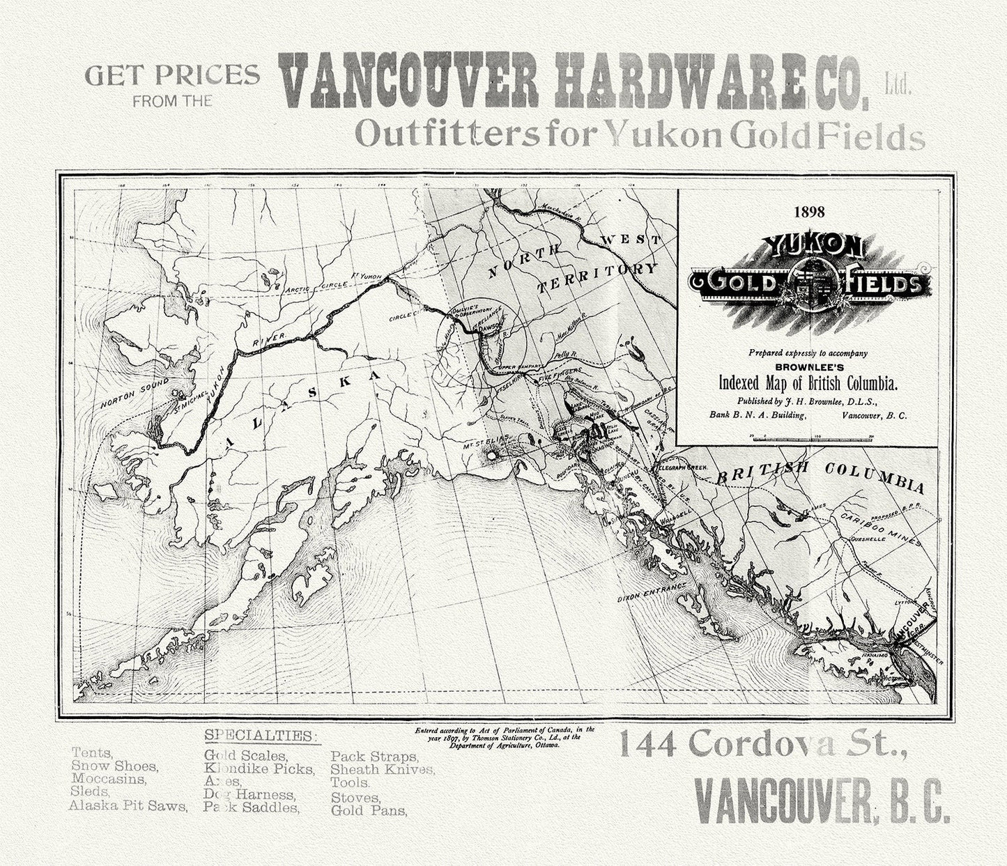Yukon Gold Fields, 1898 - The Map Chest