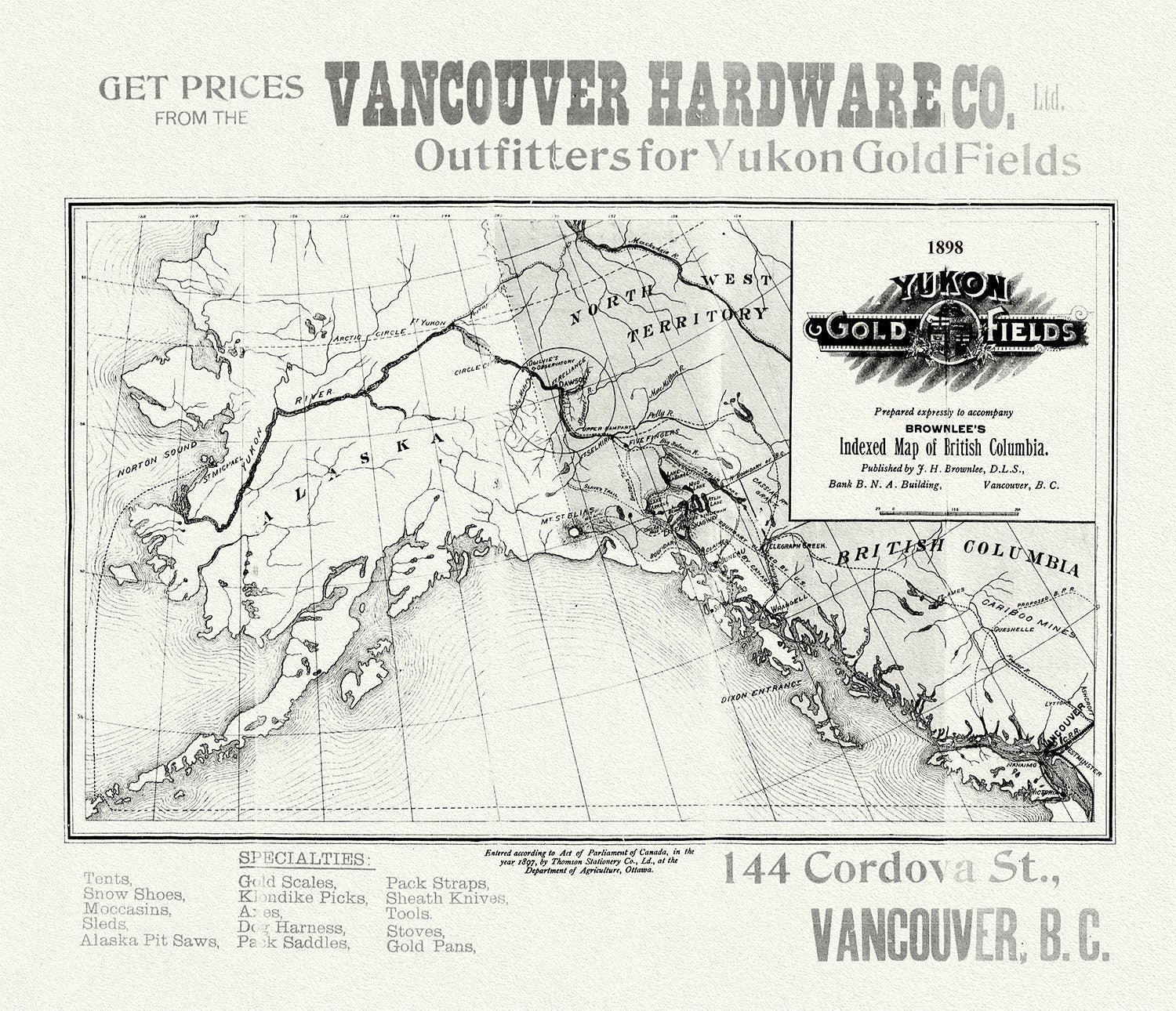 Yukon Gold Fields, 1898 - The Map Chest