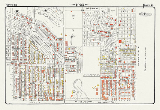 Plate 73, Toronto Uptown West, Wychwood North, 1923, Map on heavy cotton canvas, 18x27in. approx. - Image #1