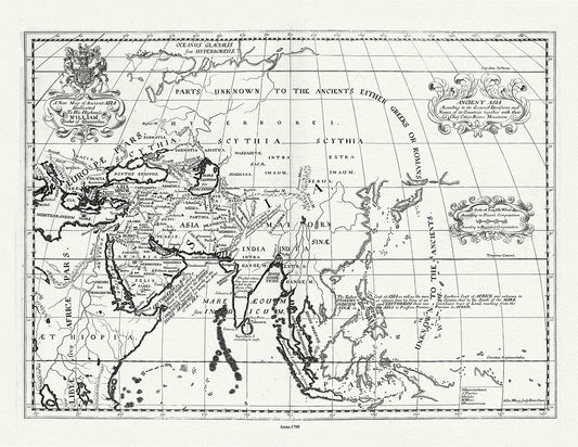 Asia: A New Map of Ancient Asia,  Wells auth., 1700
