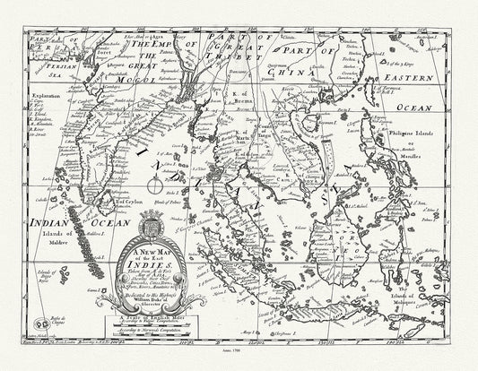 Asia: A New Map of the East Indies,  Wells auth, 1700