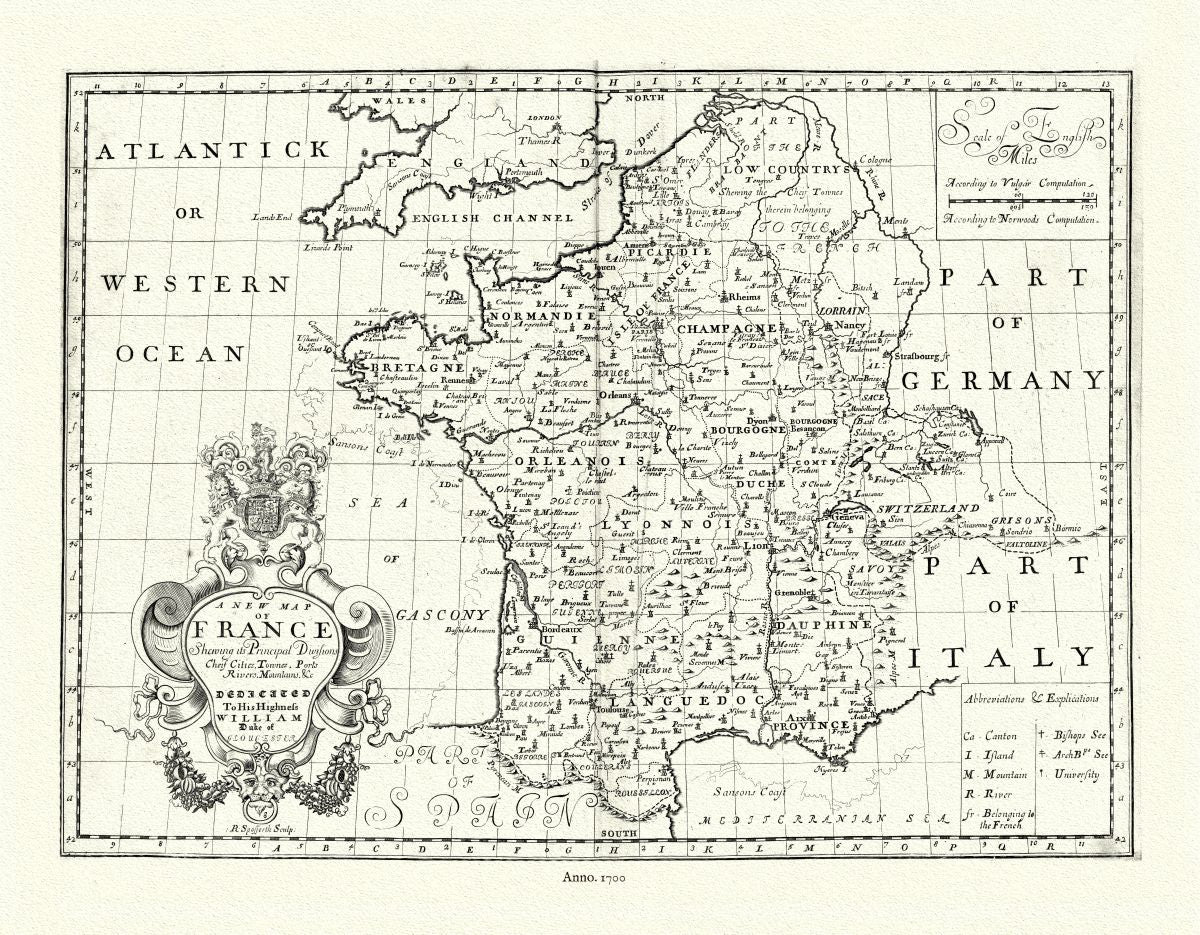 Europe:  France, 1700, Wells auth.