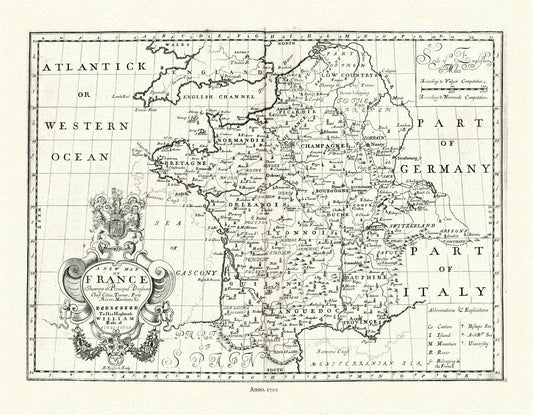 Europe:  France, 1700, Wells auth.