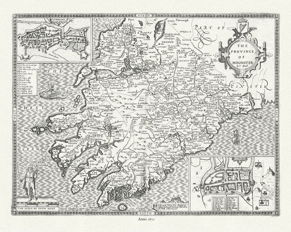 Europe:  Ireland. Province of Mounster.1670, Speed auth.