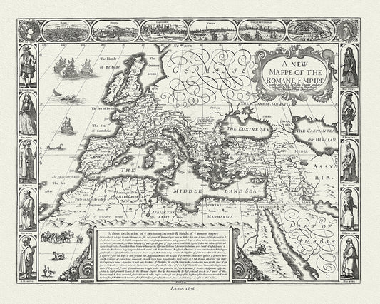 Roman Empire: New Mappe of the Romane Empire, 1676, Speed auth.