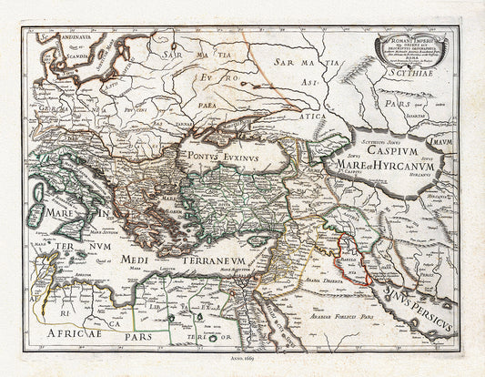 Roman Empire: Rossi, Romani Imperii Qua Oriens est Descriptio geographica (Roman Empire), 1669