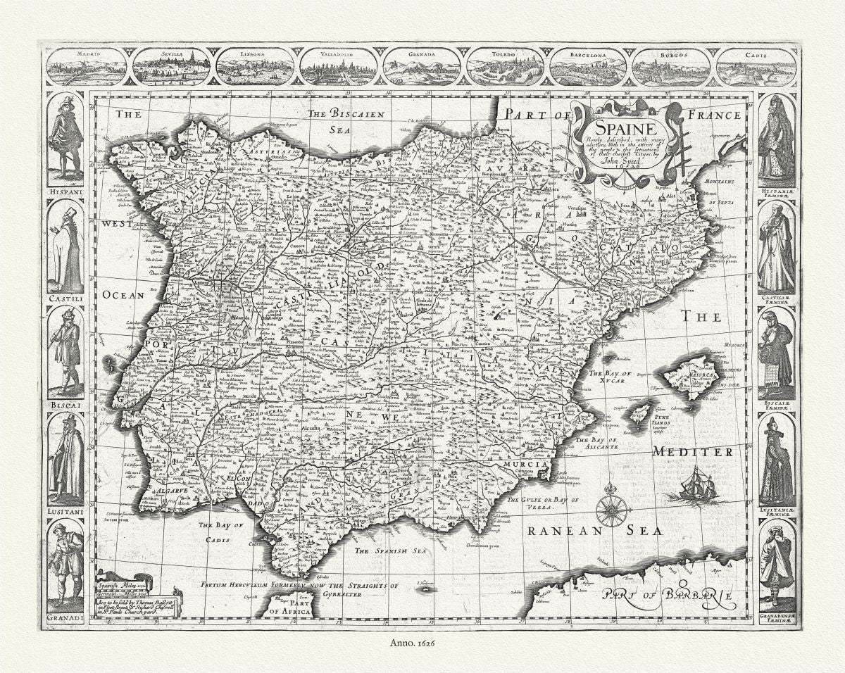 Europe:  Spain, 1626, Speed, auth.