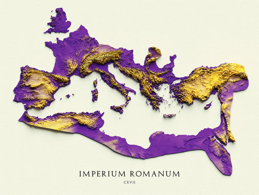 Roman Empire: The Roman Empire, A Modern Map, Shaded Relief