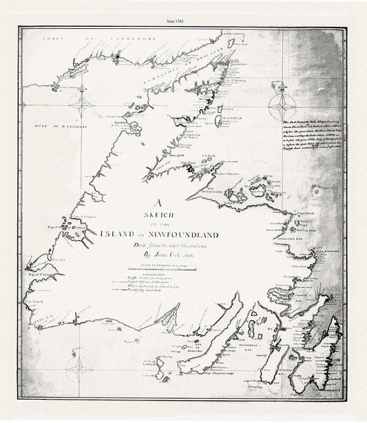 A sketch of the island of Newfoundland.Cook.1763 - The Map Chest