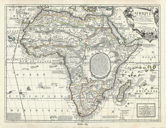 Africa: Afrique selon les Relations les plus Nouvelles.1689. Nolin et al. auths. - The Map Chest