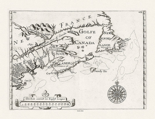 Alexander,New England, Canada, Nova Scotia, Newfoundland - 1625 Ver. B - The Map Chest