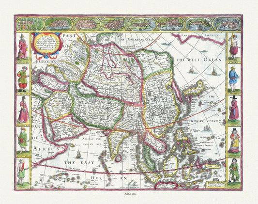 Asia: Asia with the islands adioyning described, the atire of the people, & townes of importance, all of them newly augmented, 1662, Speed auth. - The Map Chest