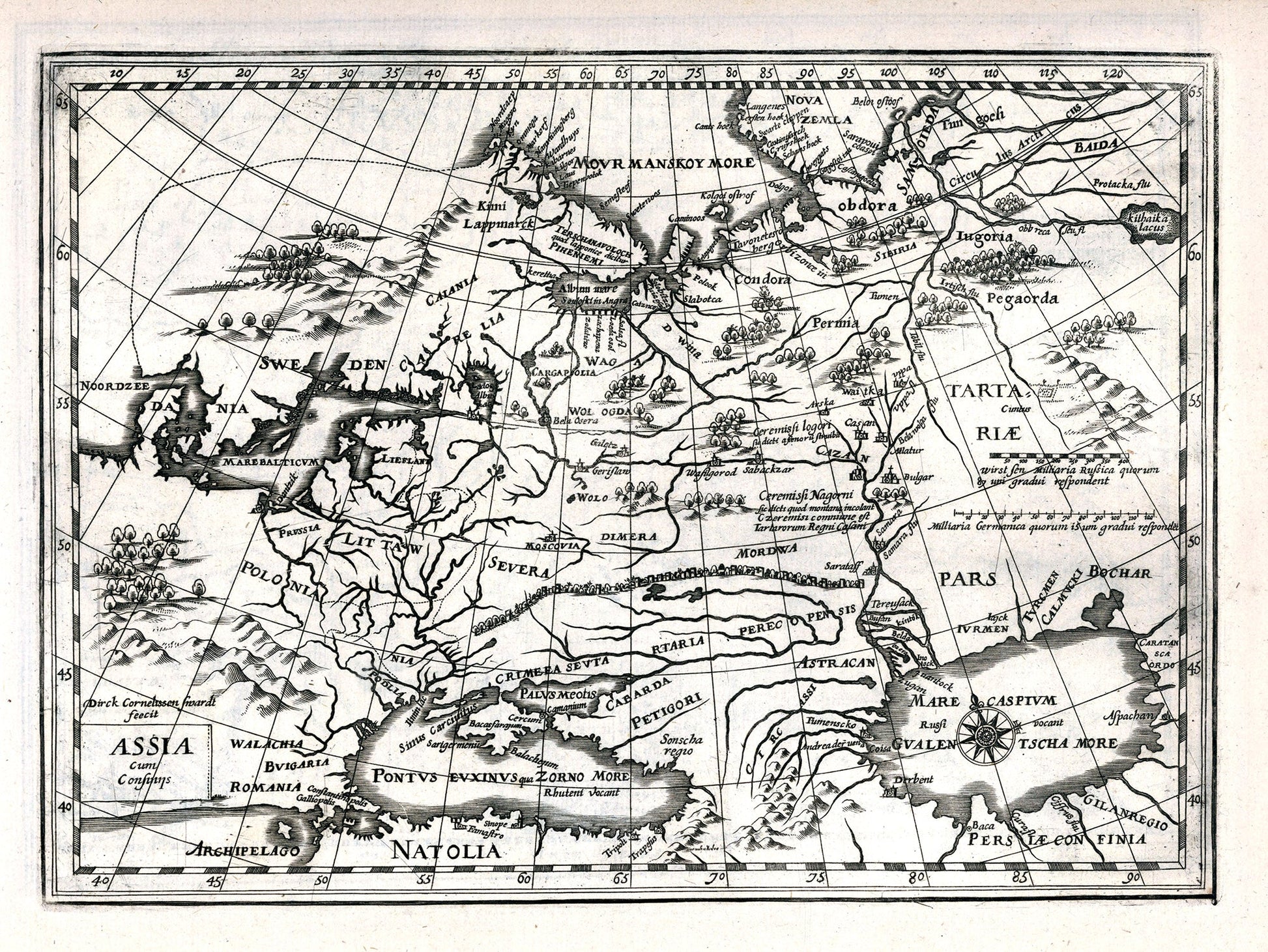 Asia: Assia cum Confinijs. 1636. Mercator et al. auth. - The Map Chest