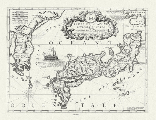 Asia: Japan: Coronelli et Accademia cosmografica degli Argonauti, Isola del Giapone e penisola de Corea, 1697 - The Map Chest