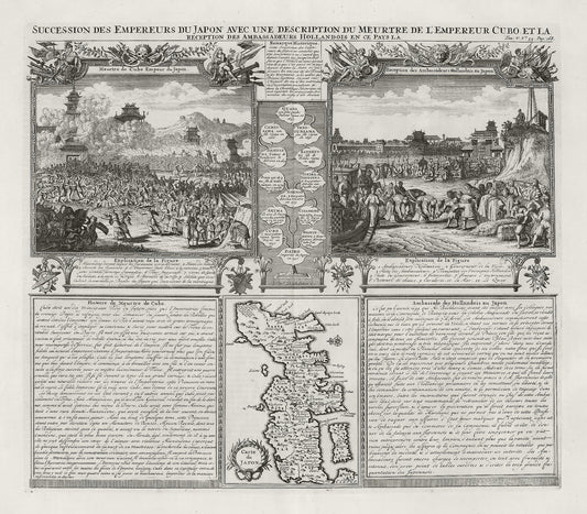 Asia: Japan: Henri Chatelaine - Tome V. No.55. Page 168. Succession des empereurs du Japon - 1718 - The Map Chest