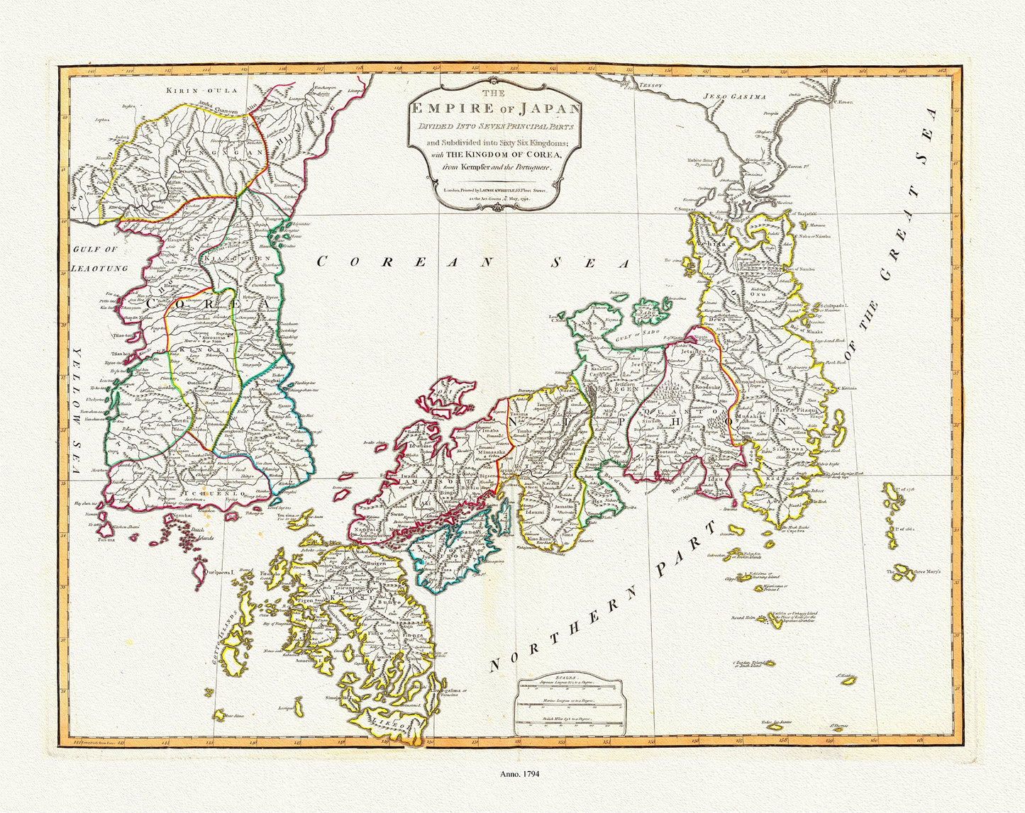 Asia: Japan: Laurie, Whittle et Kitchin, Japan, Korea, 1794 - The Map Chest