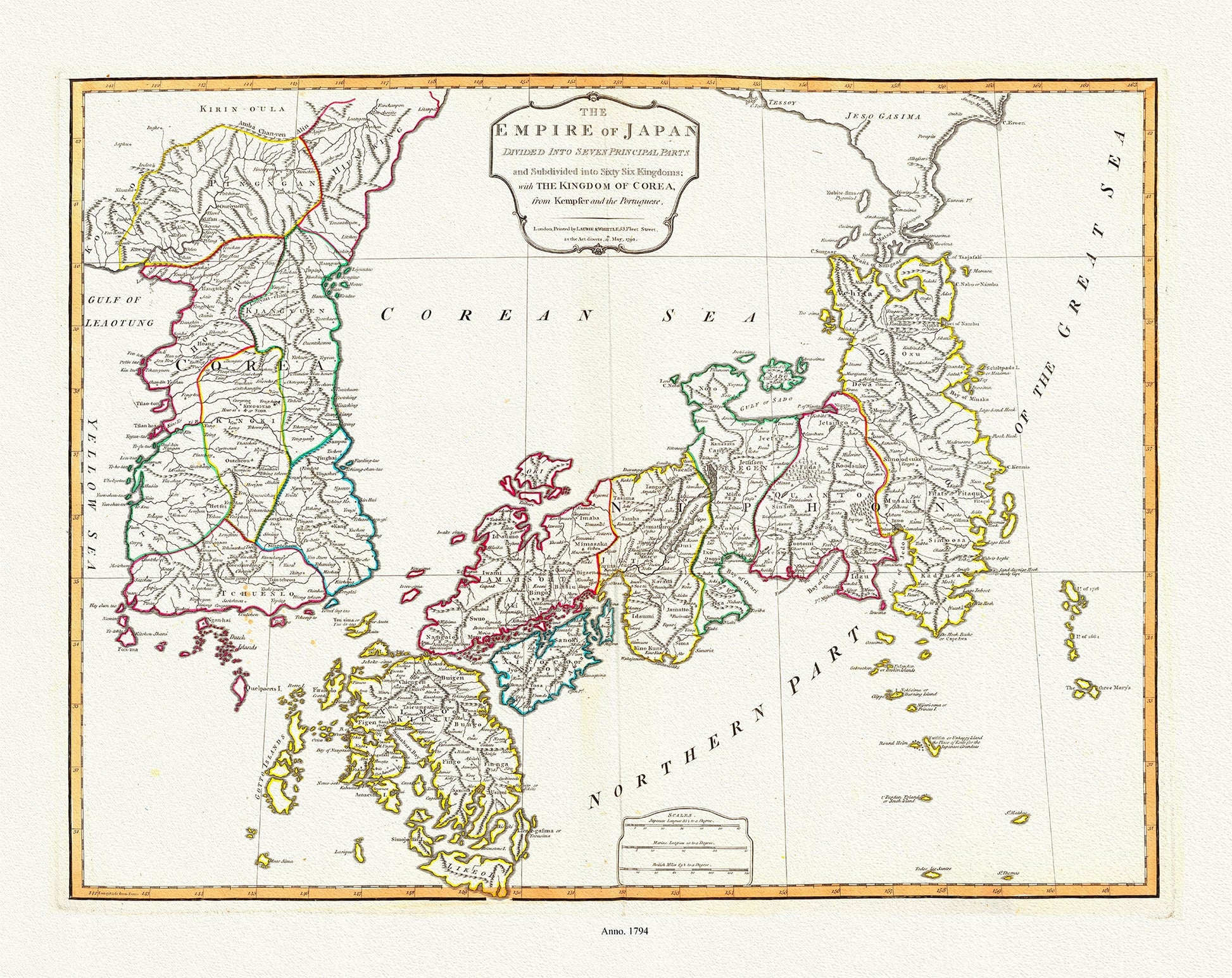 Asia: Japan: Laurie, Whittle et Kitchin, Japan, Korea, 1794 - The Map Chest