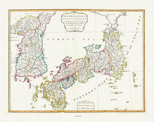 Asia: Japan: Laurie, Whittle et Kitchin, Japan, Korea, 1794 - The Map Chest