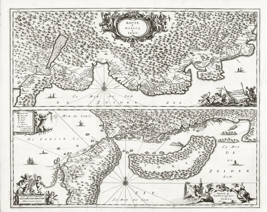 Asia: Japan: Route d'Osacca a Iedo. Route de Nangasacqui a Osacca par Eau.1680 - The Map Chest