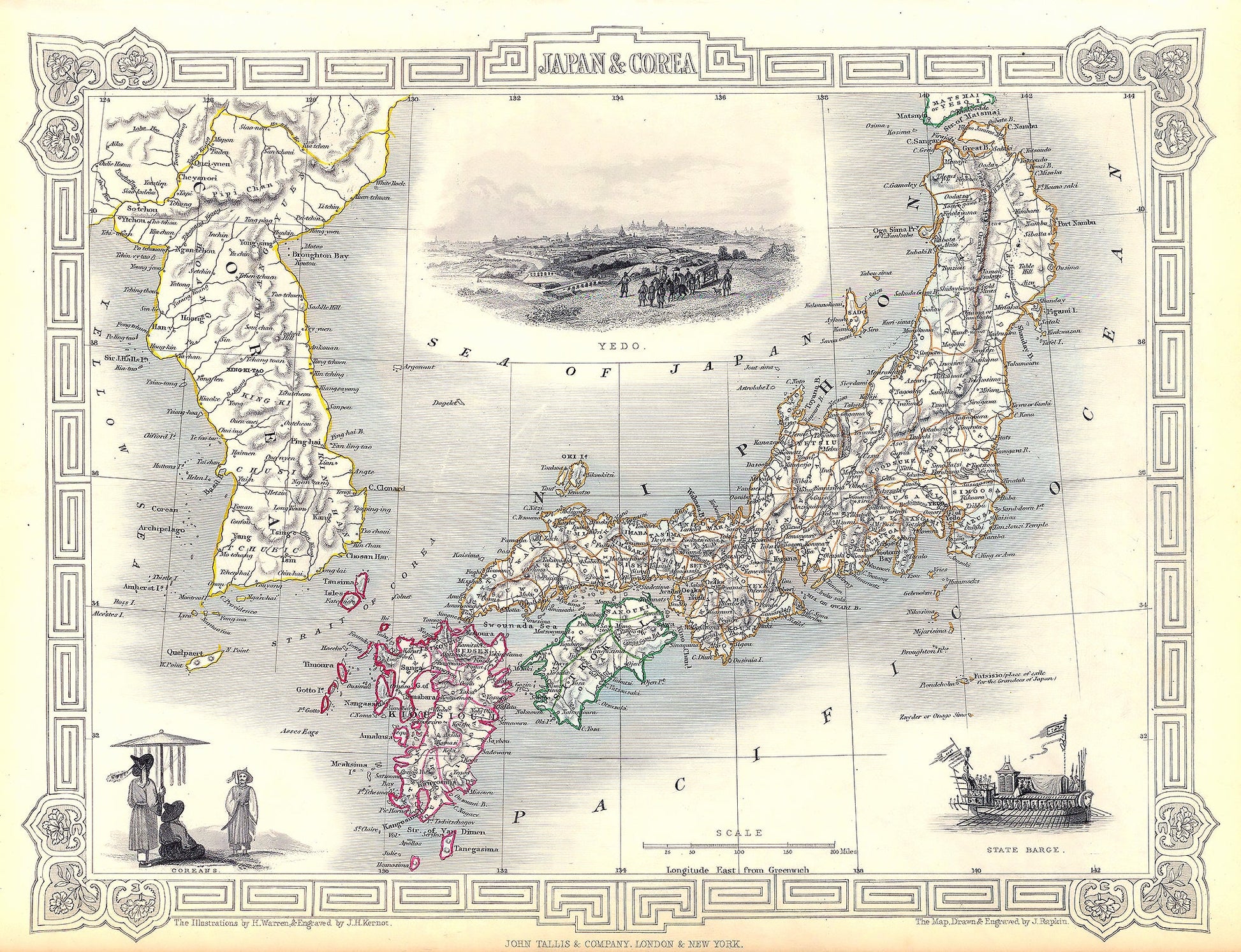 Asia: Japan: Tallis - Japan & Corea - 1851 - The Map Chest