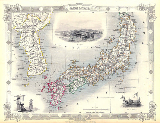Asia: Japan: Tallis - Japan & Corea - 1851 - The Map Chest
