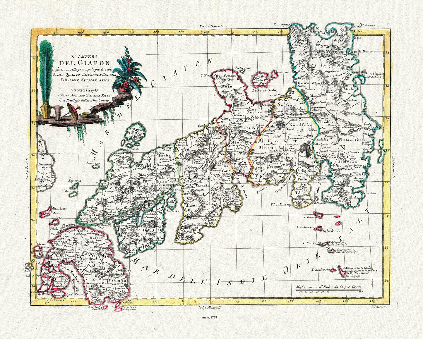 Asia: Japan: Zatta, Zuiliani, Novelli et Pitteri, L'Impero del Giapon, 1778 - The Map Chest