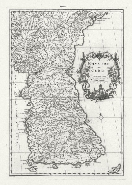 Asia: Korea: Royaume de Coree, 1737, d'Anville auth. - The Map Chest