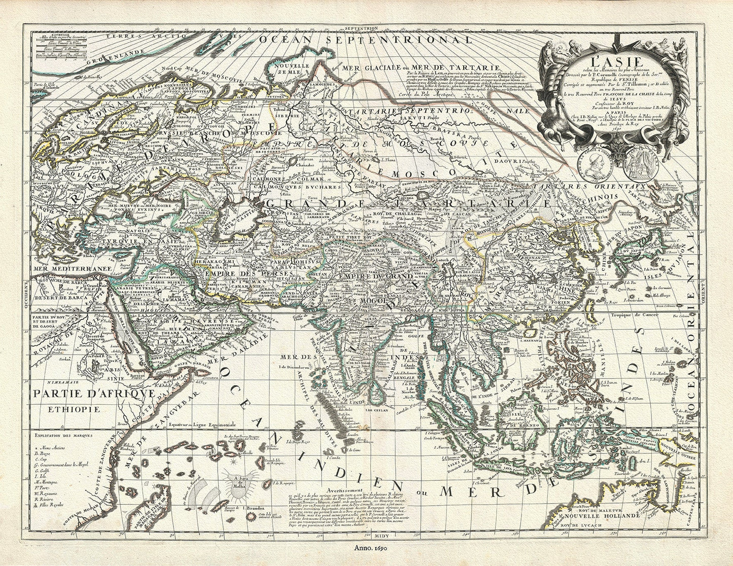 Asia: L'Asie selon les Memoires les plus Nouveau, 1690, Nolin et al. auths. - The Map Chest