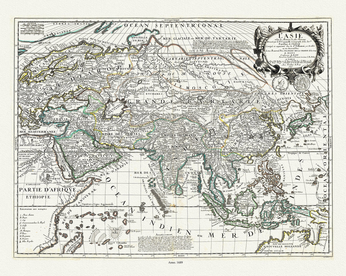 Asia: L'Asie selon les Memoires les plus Nouveaux, 1689, Nolin auth. - The Map Chest