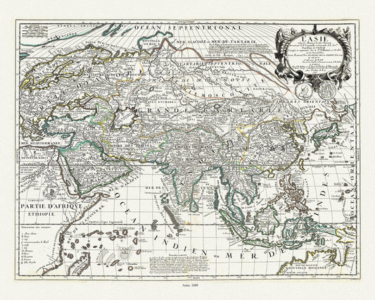 Asia: L'Asie selon les Memoires les plus Nouveaux, 1689, Nolin auth. - The Map Chest