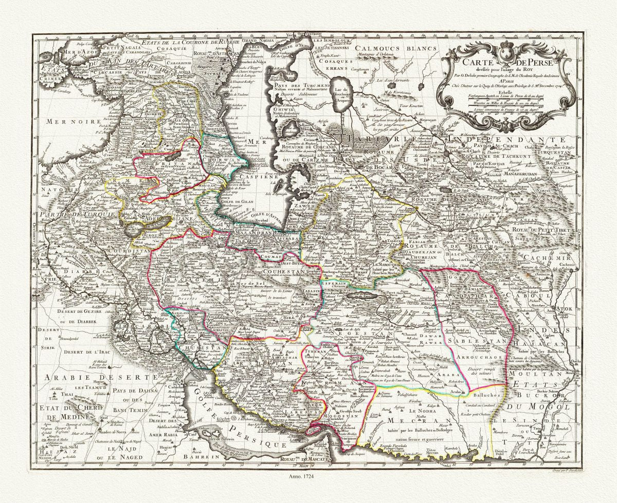 Asia Minor: Delisle, (Guillaume de, 1675 - 1726) ,Carte de Perse, 1724 - The Map Chest