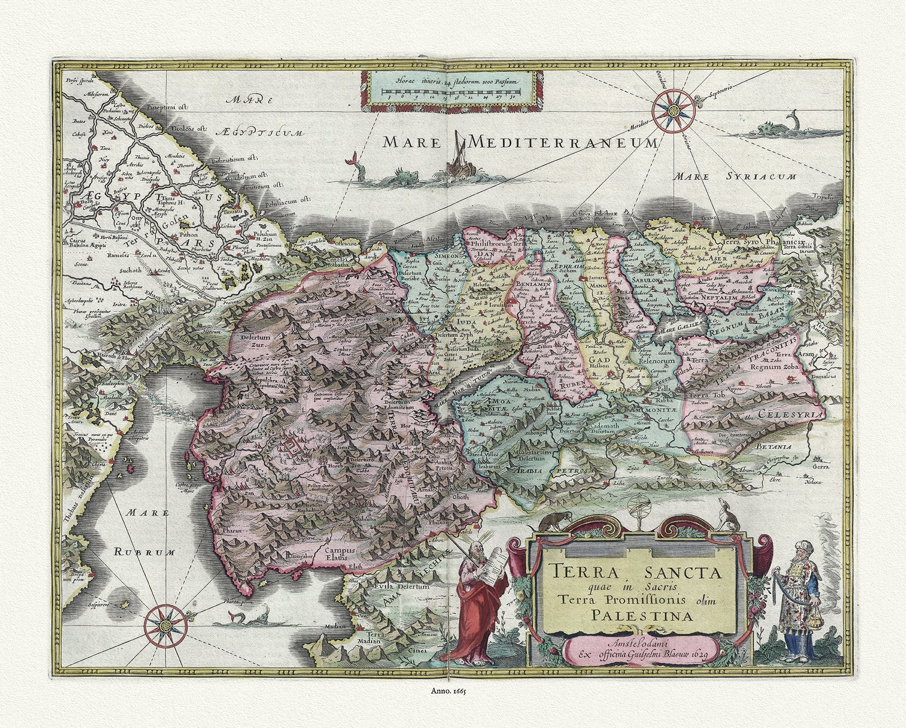 Asia Minor: Mediterranean: Terra Sancta, 1665, Blaeu auth. - The Map Chest