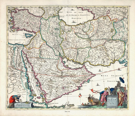 Asia Minor, Nova Persiae, Armeniae, Natoliae et Arabiae, 1682. de Wit et Visscher auths. - The Map Chest