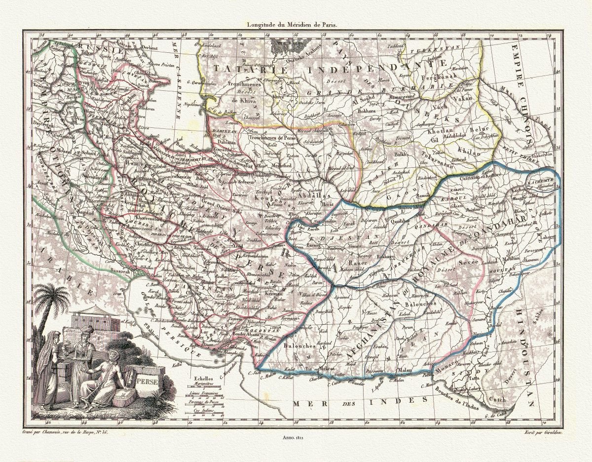 Asia Minor, Perse, 1812, Lapie auth. - The Map Chest