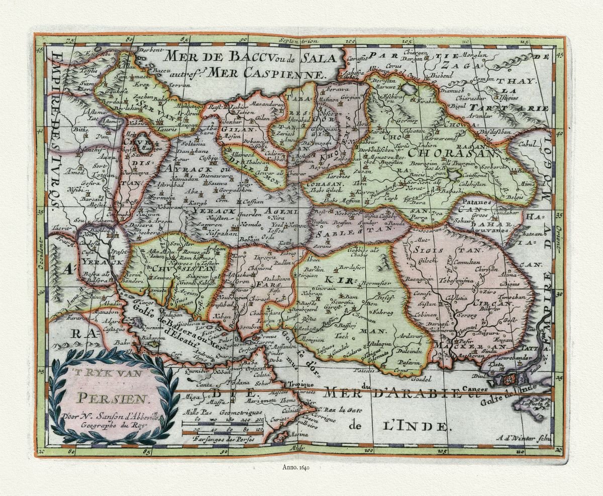 Asia Minor: Persia, Persien. Door N. Sanson auth.,1640 - The Map Chest